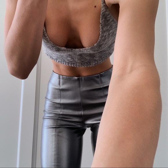 Zara trafaluc metallic leather leggings 💿 - Picture 7 of 16